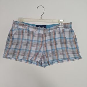 Billabong Womens Micro Mini Shorts Plaid Sz 7 Y2K